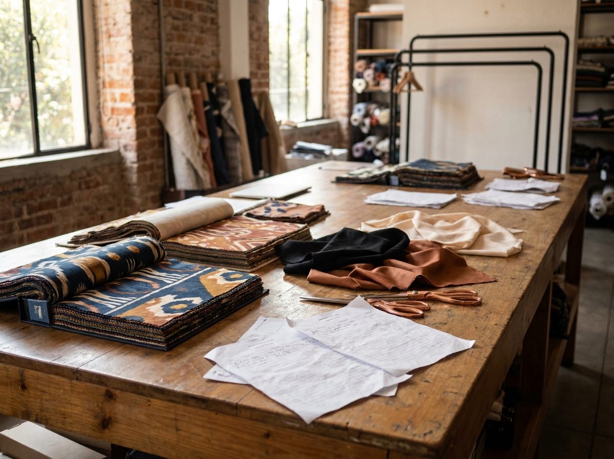 Muestras textiles y materiales para confección